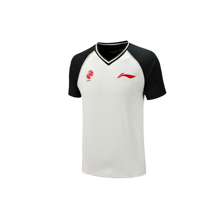 

Li Ning CBA Повседневная Дышащая Футболка с Коротким Рукавом для Баскетбольного Судьи Мужские Топы Черный Белый ATSQ393-1 L