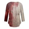 Womens 3/4 Sleeve Daily Weekend V Neck Casual Printed Tshirts Loose Fit Pleated Tees Button Down Shirts