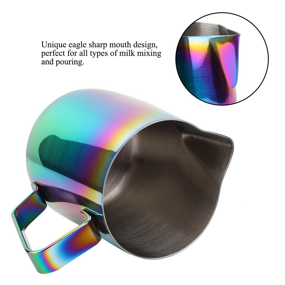 Stainless Steel Colorful Coffee Jug Milk Frothing Pot Espresso Latte Art Pitcher Cup (600ml)