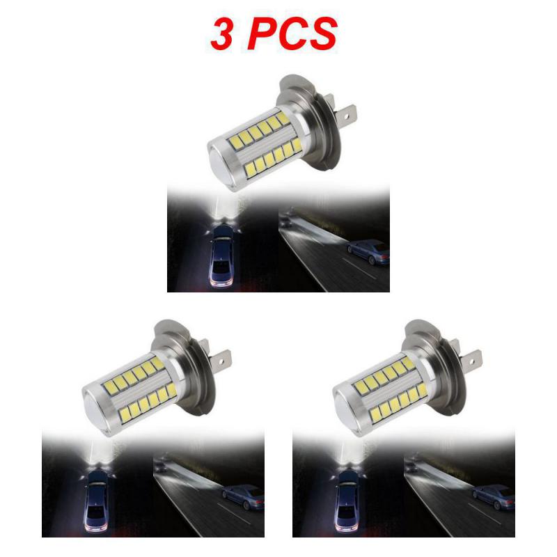 1/2/3PCS Led Light Super Bright Universal 5630 Smd 33 H7 Car Accessories Car Fog Driving Light  Lamp Bulb 360 Degree Lamp Bulb
