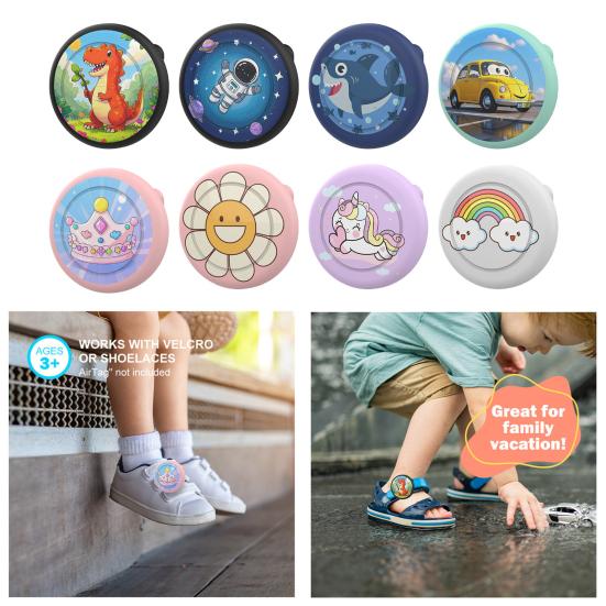 Silicone Protective Cover for Airtag Cartoon Decorative Holder Anti-Impact Case with Invisible