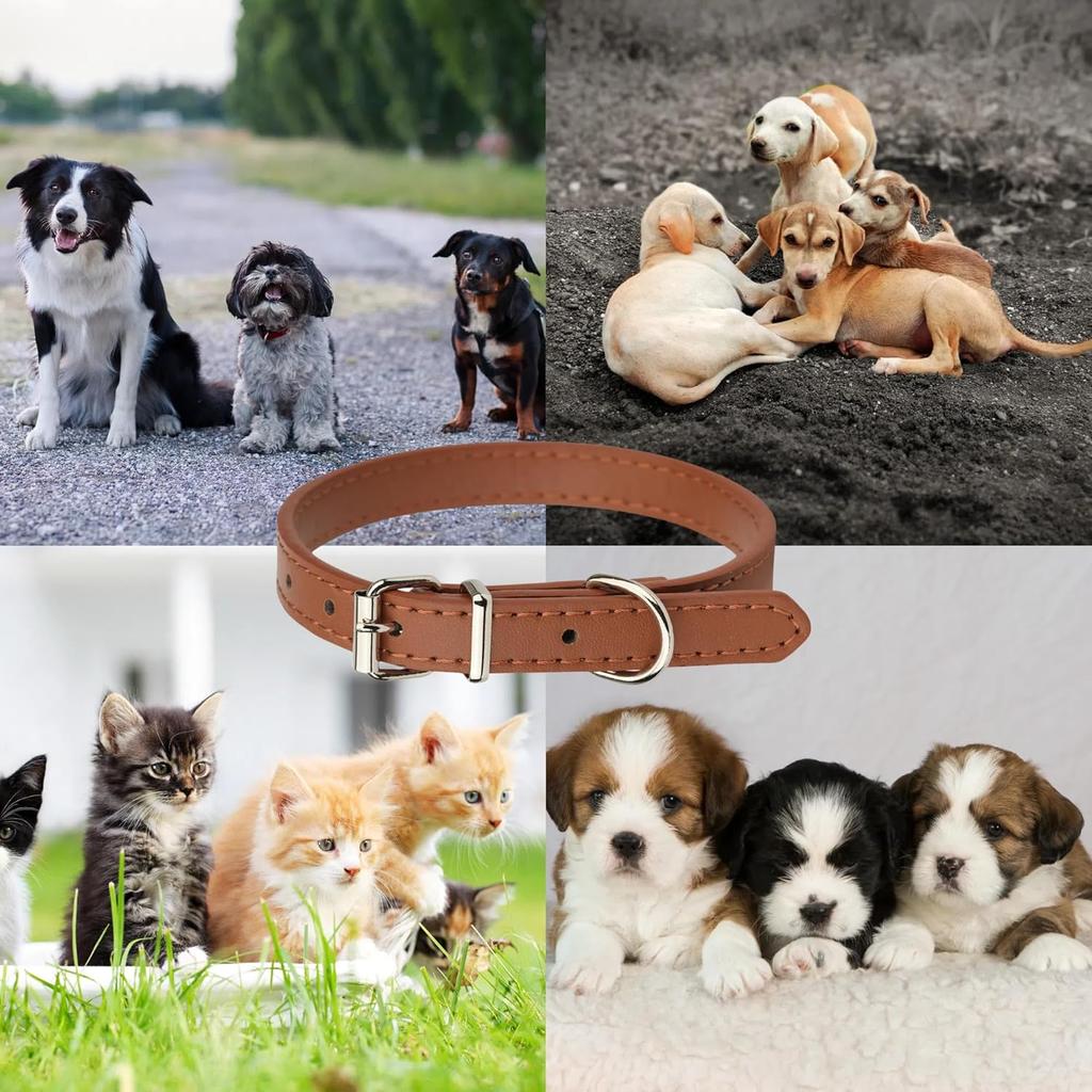 14-Pack Puppy Collar Ultra-Soft Adjustable PU Leather Puppy Collars for Litter Small Puppies Dog Kitten