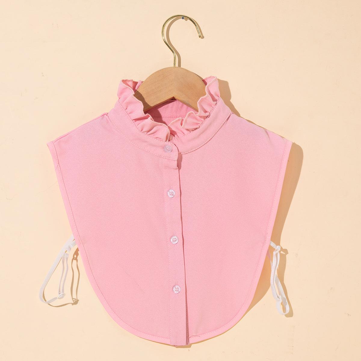 Linbaiway Vrouwen Ruches Stand Nep Kraag Ketting Valse Kraag Afneembare Shirtkragen Vrouwen Verwijderbare Halve Shirt Accessoires