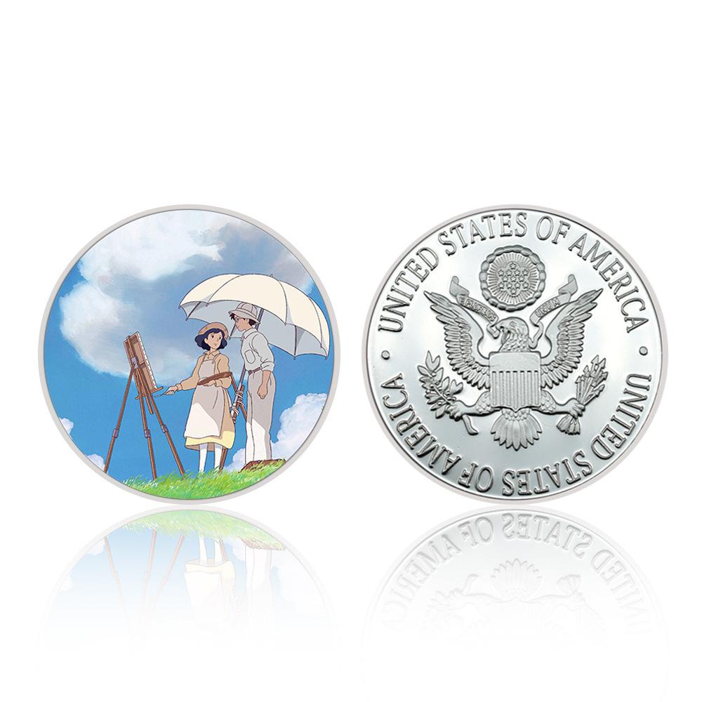 Japanese anime commemorative coin gift box set, cat gold and silver coins, fan collection