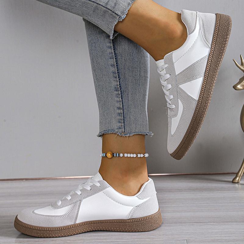 Fashion 2025 New Patchwork Flat Heel Sneaker Women Spring Autumn Soft Sole Casual Shoes Woman Lace Up Non Slip Tennis Running Shoes