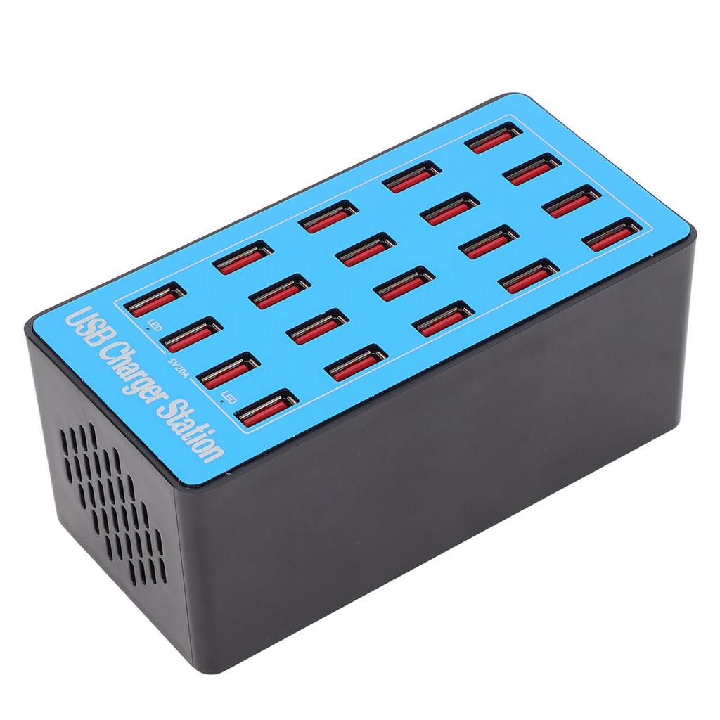 AnwintkA5+ USB Fast Charger 5V 20A 100W 20 Ports USB Hub Charging Station with 50 Degree Cooling