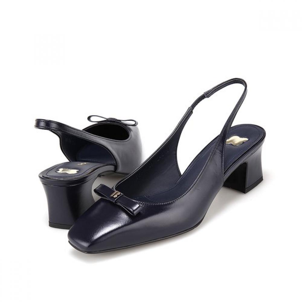 BARBARA Leather Square Toe Basic Slingback 5cm Bbh701ny