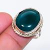 Natural Green Onyx Gemstone 925 Sterling Silver Jewelry Ring Size 7 ZS-1643
