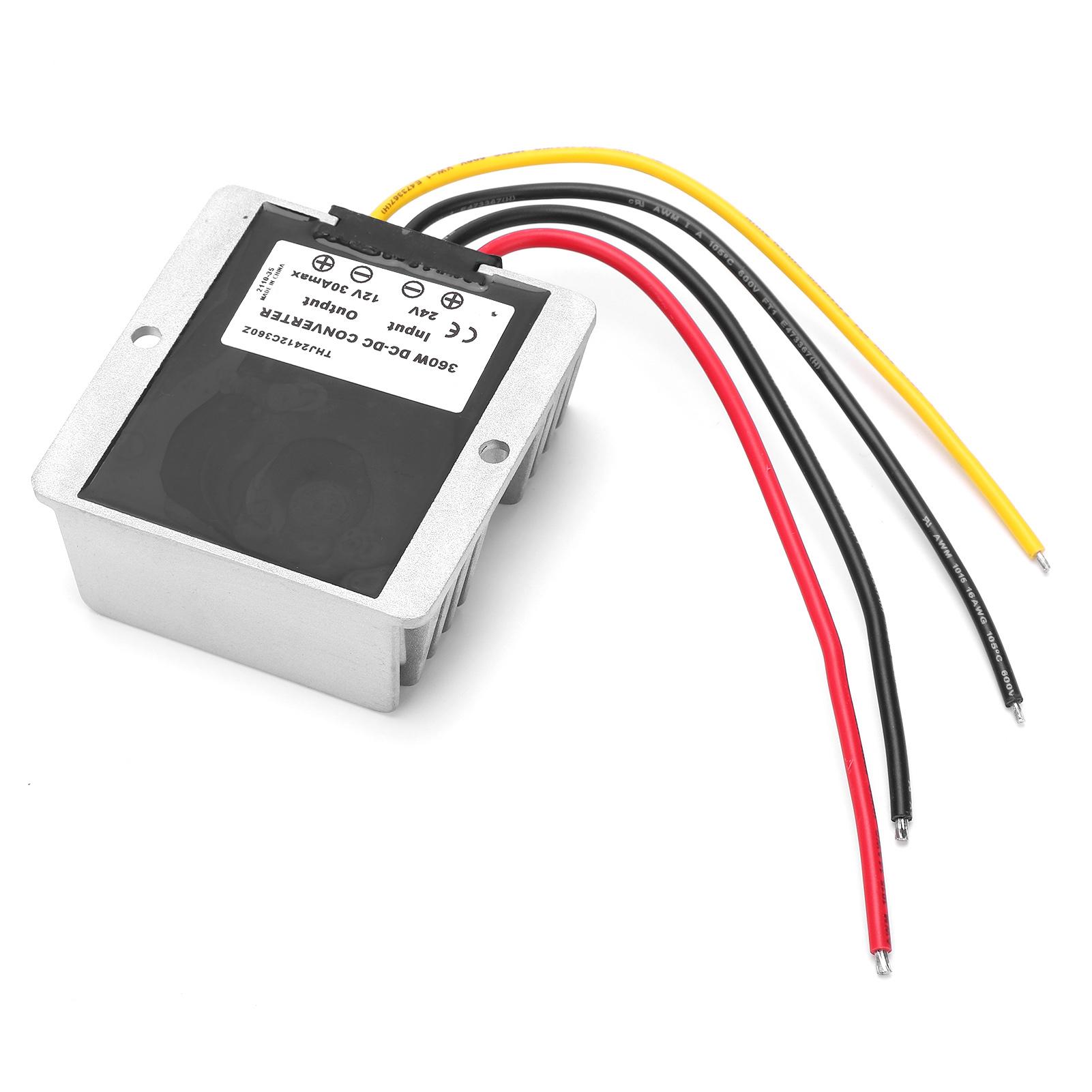 

DC to DC Voltage Converter 24V to 12V 30A 360W DIY Power Supply Buck Transformer THJ2412C360Z