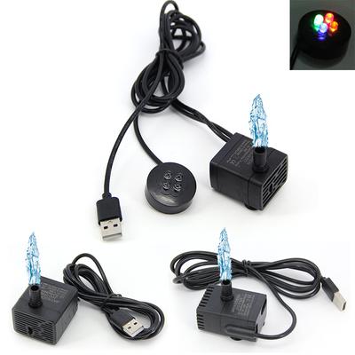 DC 5V 3W USB-kabel Waterpomp met led-connector Micro Dompelpomp 4-LED pomp kleurrijk Aquarium Vissentank Fontein Vijver