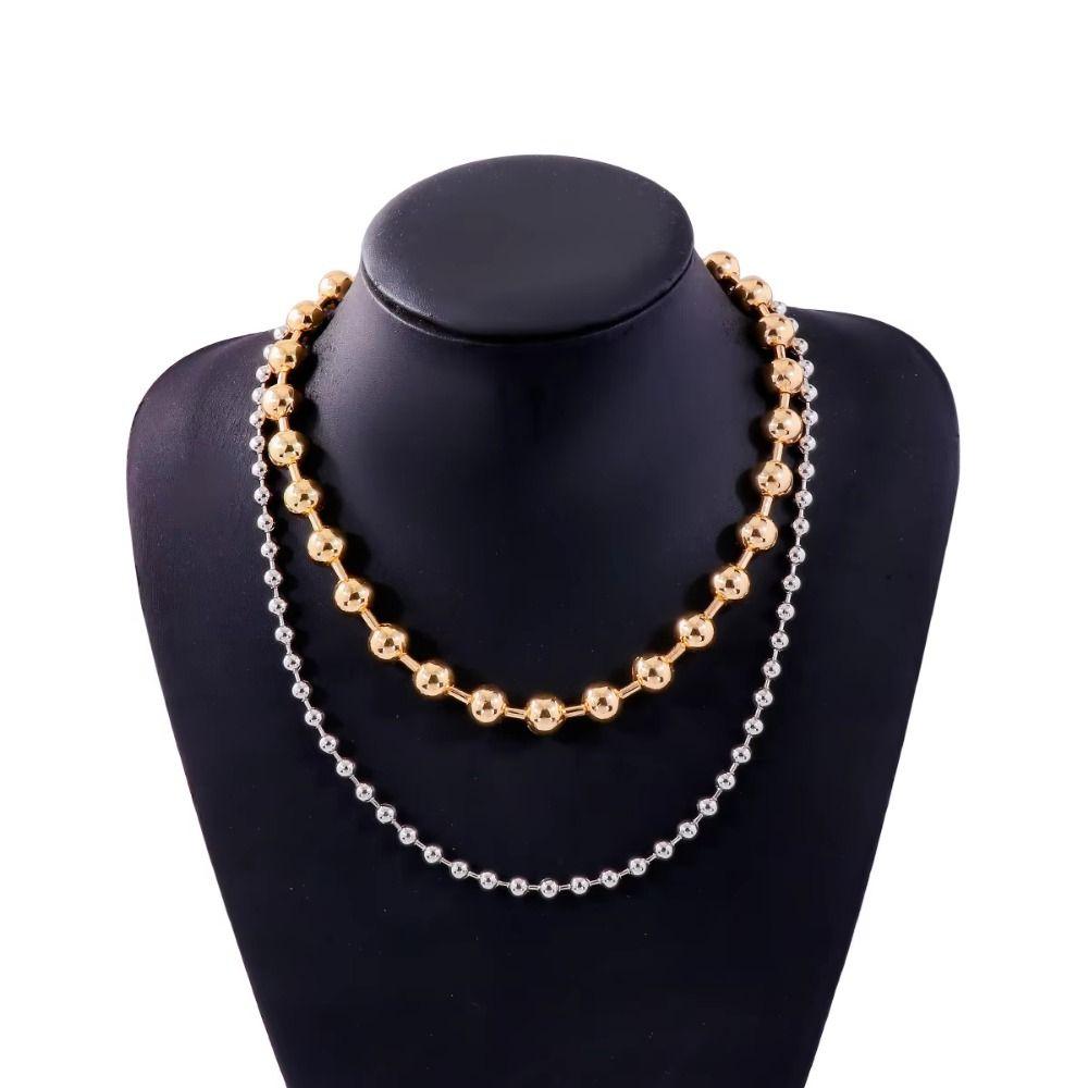 Temperament Double-layer Beaded Necklace Fashion Clavicle Chain  Daily Wear