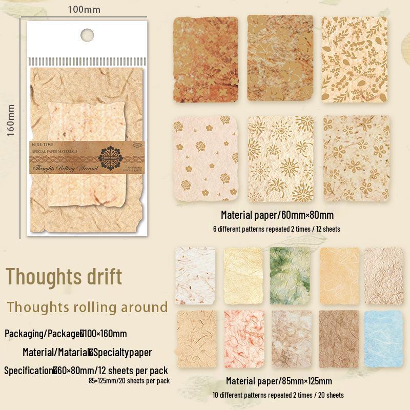 Ancient-Style Floral Embossed Paper Journal for Decorative Hand Account