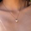 Valentine'S Day Stacked Love Box Pendant Necklace Three-Dimensional Open And Close Peach Heart Pendant Collarbone Chain