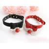 Manyjoy Handmade Sexy PU Leather Bow Tied Collar Bell Choker Slave Costume  Bondage Necklace Neckband Sex Toys Accessory