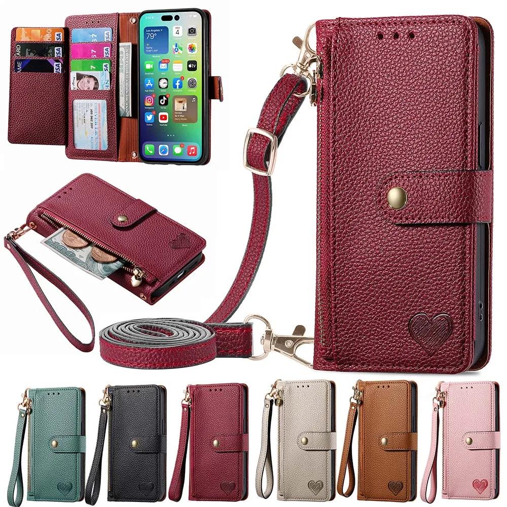 Luxe Ritssluiting Leer Portemonnee Hoesje Voor OPPO Realme 11 10 Pro Plus 9 9i 8 8i Narzo 30 50 Find X8 Portemonneetje Kaarten Sleuf Houder Cover