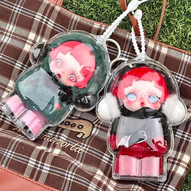1Pcs Acrylic Protective Storage Case for Skull Panda -Plush Dolls Display Bag No Doll Transparent Portable Organizer Box