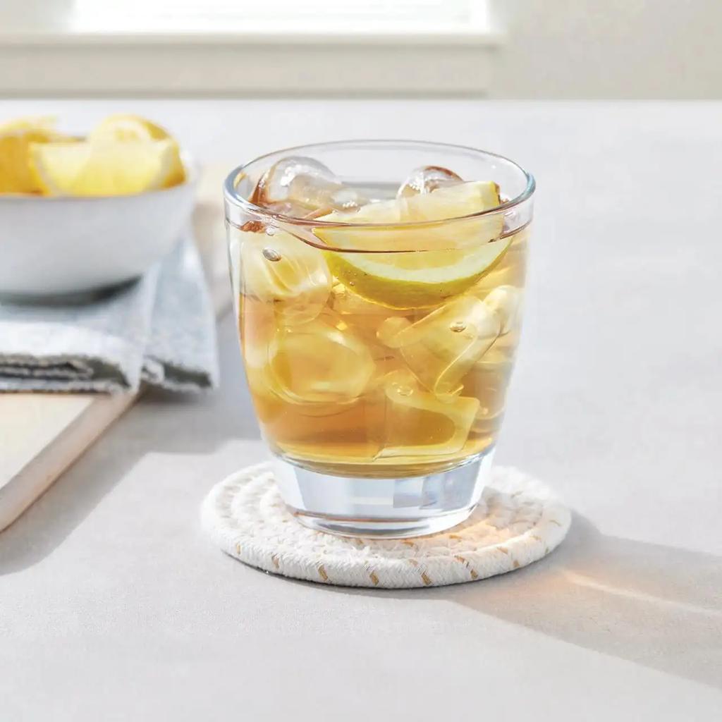 Drinking Glasses 12.5 Oz Set of 4 Beautiful Clear Glass Construction Lead Cadmium BPA Free Easy Clean Up