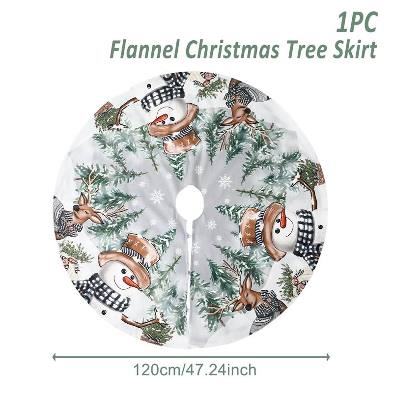 Christmas Flannel Tree Skirt Crafts Tree Surround Base Set  Merry Christmas Decoration for Home 2024 Xmas Ornaments Navidad 2025