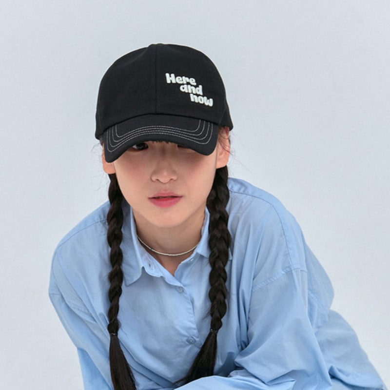 

ELLDU Here and now stitch Ball cap Black OS(free)