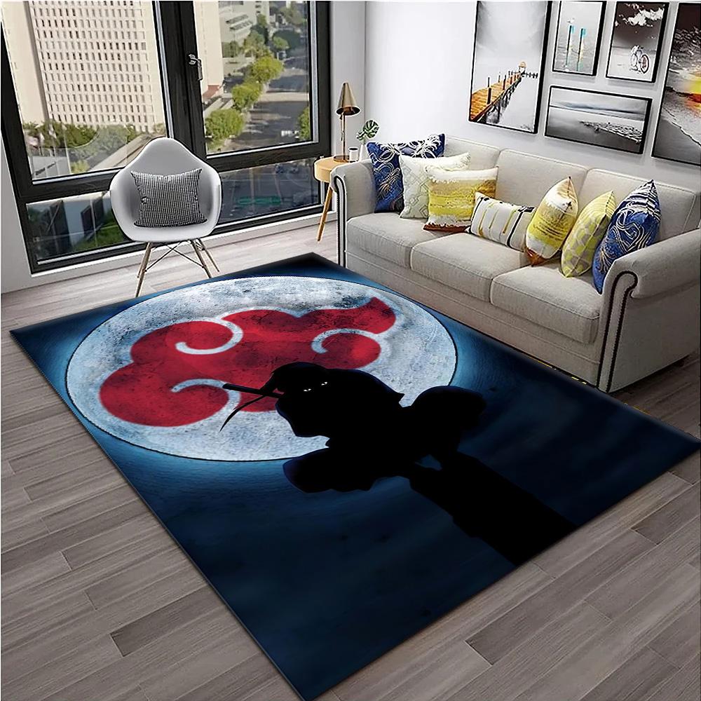 N-Naruto Shippuden Eyes Kakashi Hatake Anime Carpet Rug for Bedroom Living Room Decor Sofa Home Game Area Rug Non-slip Floor Mat