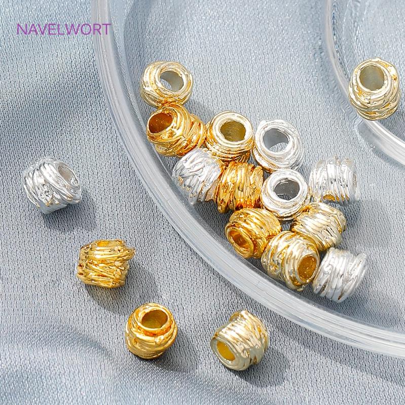 5mm*6mm Brass Spacer Beads 18K Gold Plated Irregular Beads Separator,Necklace Beads Findings,DIY Jewelry Making Accessories