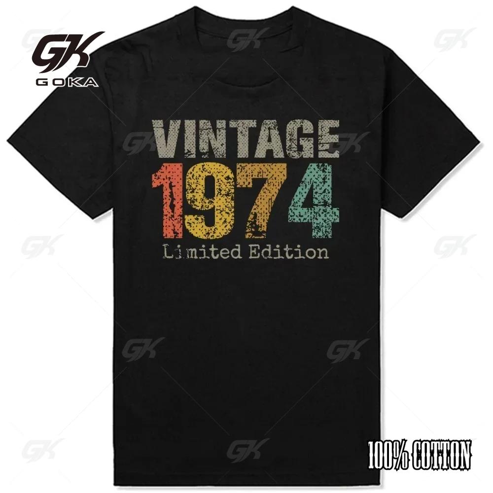 Made In 1974 Limited Edition 50 Years Of Being Awesome Tee Tops Round Neck ShortSleeve Fashion Tshirt Clothing Tshirts