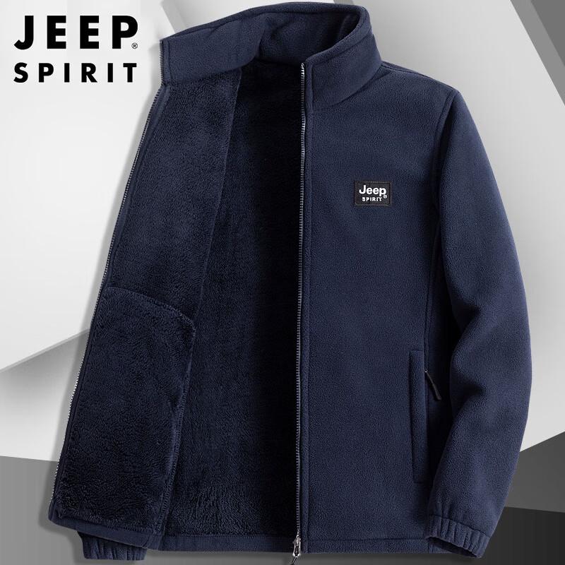 

JEEP SPIRIT Men s Autumn/Winter Fleece Lined Stand Collar Jacket L