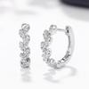Simple Shiny White Zircon Circle Hoop Earrings for Men and Women Daily Wedding Party Fashion Jewelry