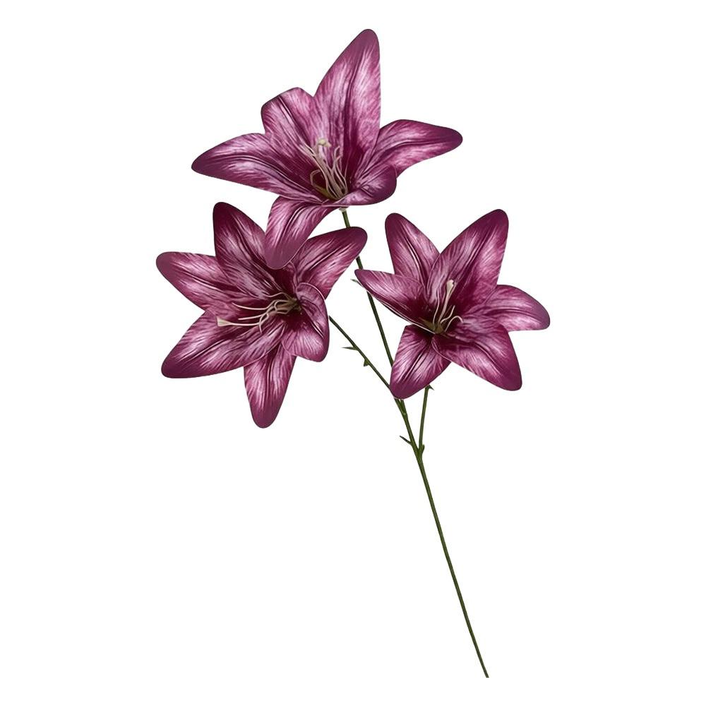 

3 Heads Artificial Lilis Floral Arrangement DIY Flower Simulation Flowers Plastic Realistic Artificial Flowers Photography Props