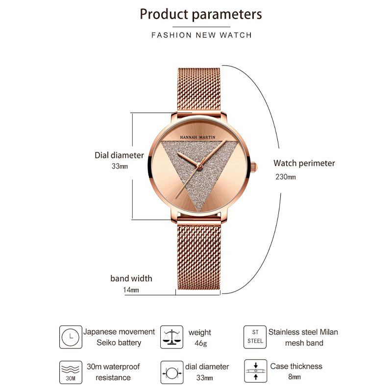 Original Design Women Watches Fashion Japan Quartz Movement Rose Gold Waterproof Wrist Watches Relogio Feminino