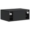Wall Mounted Nightstand Black 49 x 34.5 x 20 cm