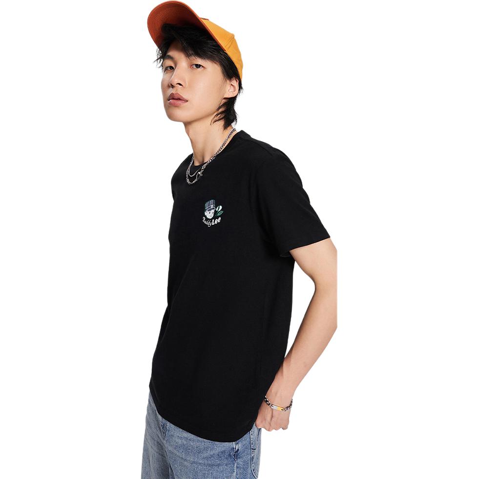 Casual Cotton Round Neck Short Sleeve T-Shirt Men Tops Black LMT005111200