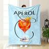 Orange Cocktail In a Glass with Fruit Slices, Ice, and Flowing Black Lines. for All Seasons Blanket Lunch Break Throw Gift