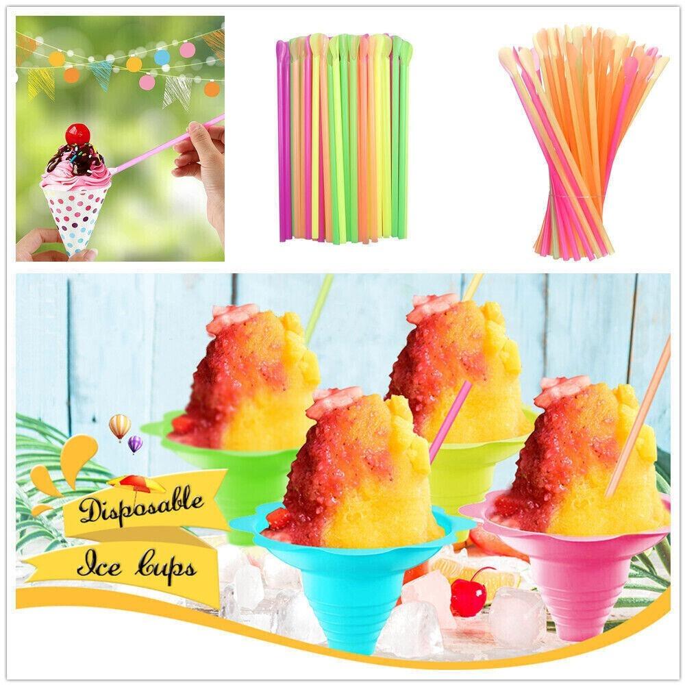 Plastic Spoon Bar Pub Slush Straw Drinking Straw Party Celebration