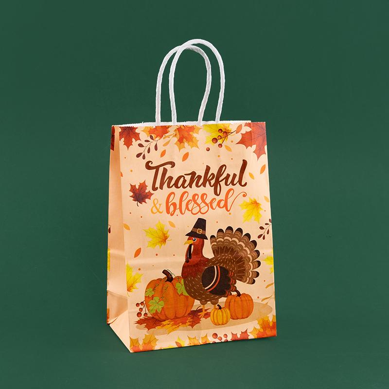 StoBag Thanksgiving Eco-Friendly Kraft Paper Tote Gifts Bags for packing Goodies Presents Candy Perfect for Parties 12/30pcs