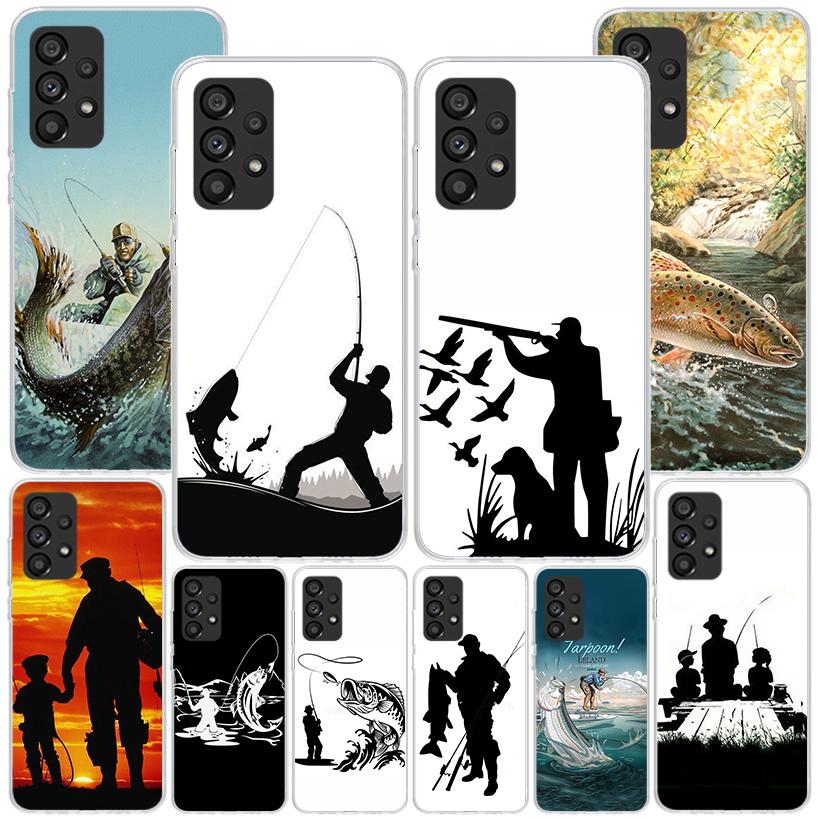 Hunting Fishing Man Phone Case For Samsung Galaxy A17 A16 A15 A14 A13 A57 A56 A55 A54 A53 A37 A36 A35 A34 A33 A26 A25 A24 A23 Ga
