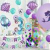Fashionable Mermaid-themed Children's First Birthday Party Decoration Mermaid-printed Latex Banner Sticker Set