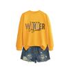 Womens Long Sleeve Round Neck Graphic Print Loose Fit Sweatshirt Casual Fashion Top