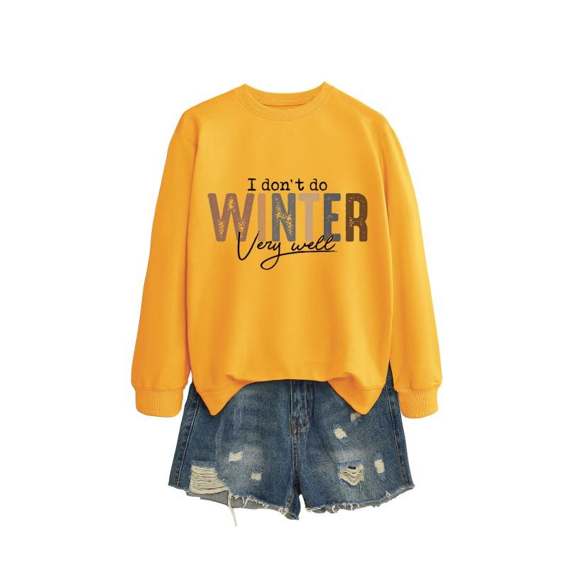 Womens Long Sleeve Round Neck Graphic Print Loose Fit Sweatshirt Casual Fashion Top