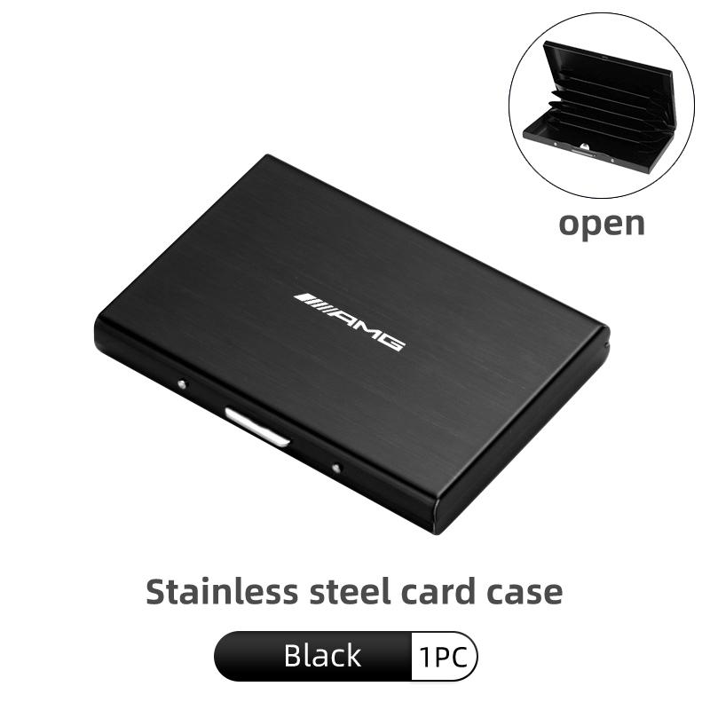 Car ID Bank Card Business Card Stainless Steel Storage Case For Mercedes Benz AMG A B C E S G Class A180 CLK CLA GLE GLC W212