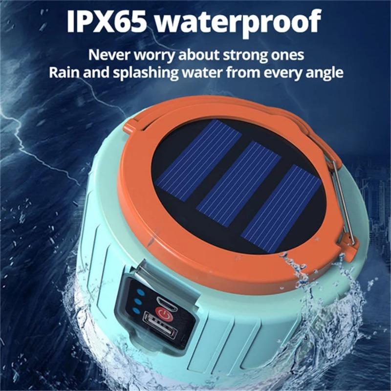 2PCS přenosná vysoce výkonná LED svítilna Campingové vybavení Solární nabíjecí lucerna USB žárovka Camping Stan Lampa Osvětlení Vodotěsné