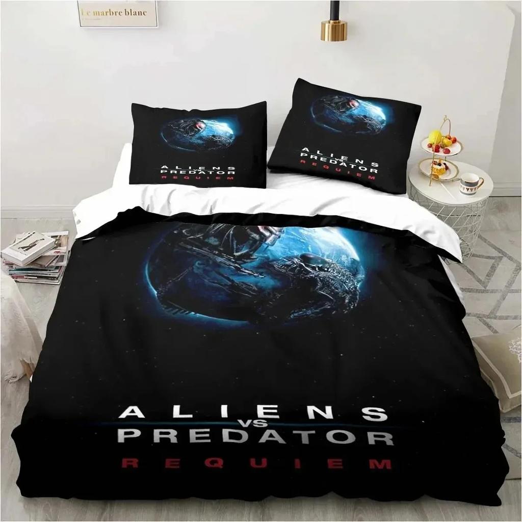 Alien Vs. Predator Predator Movie Bedding Set Single Double Queen King Size Duvet Cover Adult Boys Bedroom Bedspread Luxury Gift