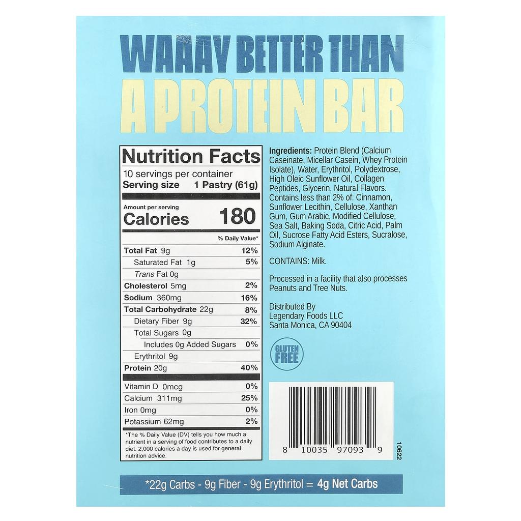 Protein Pastries, Brown Sugar Cinnamon, 10 Packets, 61G (2.2Oz) Each