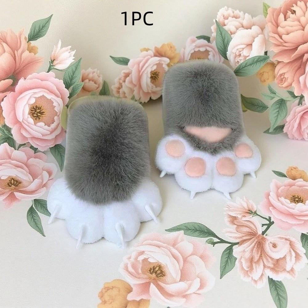 Новые Плюшевые Перчатки-Лапы Кошки для Косплея Пищащие Мультяшные Косплей Перчатки Утепленные Животные Кошачьи Когти Варежки Реквизит 6 серый