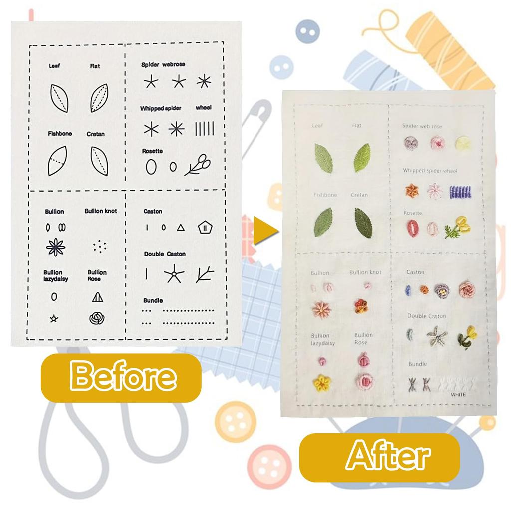 New Product! DIY Book Embroidery, Embroidery Book Kit, Sewing Patterns Guide With 86+ Patterns, 86 Unique Stitches, Tools Set