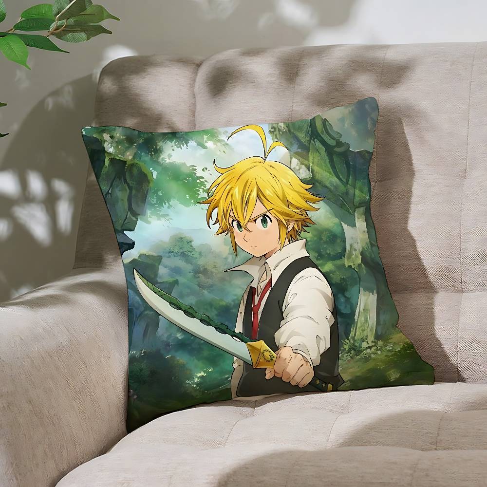 The Seven Deadly Sins Anime Pillow Case Throw Pillow Cover Nordic Vintage Style Cushion Covers Home Living Room Sofa Couch Seat