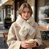 Winter Warm Scarf Women Imitation Mink Fur Scarf Thickened Soft Plush Neck Warmer Cold Weather Elegant Shawl Wrap Accessory for Versatile Fashion