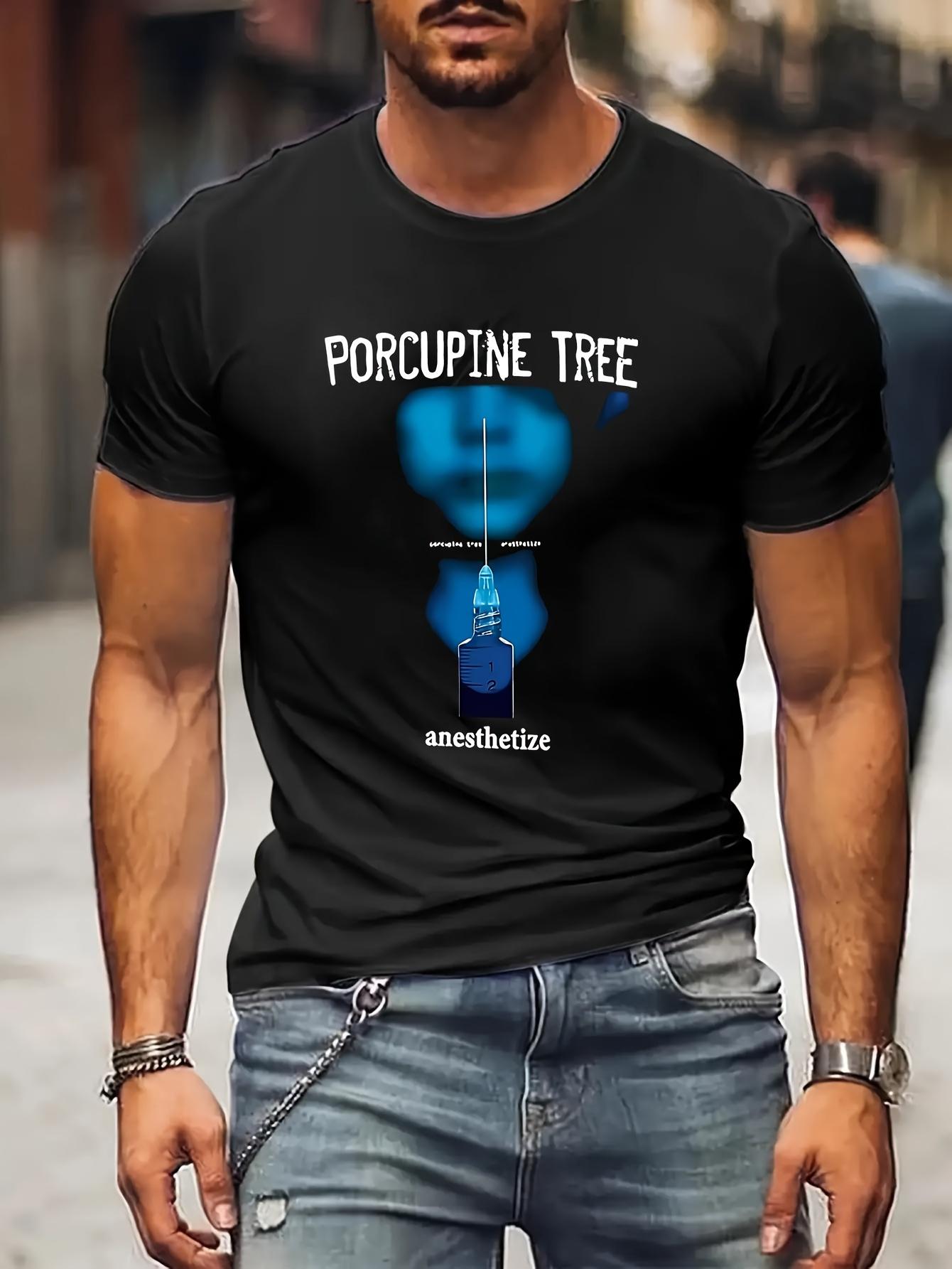 Мужская футболка с графическим принтом группы Porcupine Tree - Прочная черная футболка с текстом песни Anesthesia L