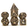 MINI PLANET Hollow Metal Dice Set DND Octopus Polyhedron Dice RPG Board Game Pathfinder Metal Dice D4 D6 D8 D0 D% D12 D20 Dice