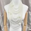 PFT Vintage Wedding High-End Imitation Pearl Necklace Set with Exaggerated Temperament Long Sweater Chain Earrings & Bracelet